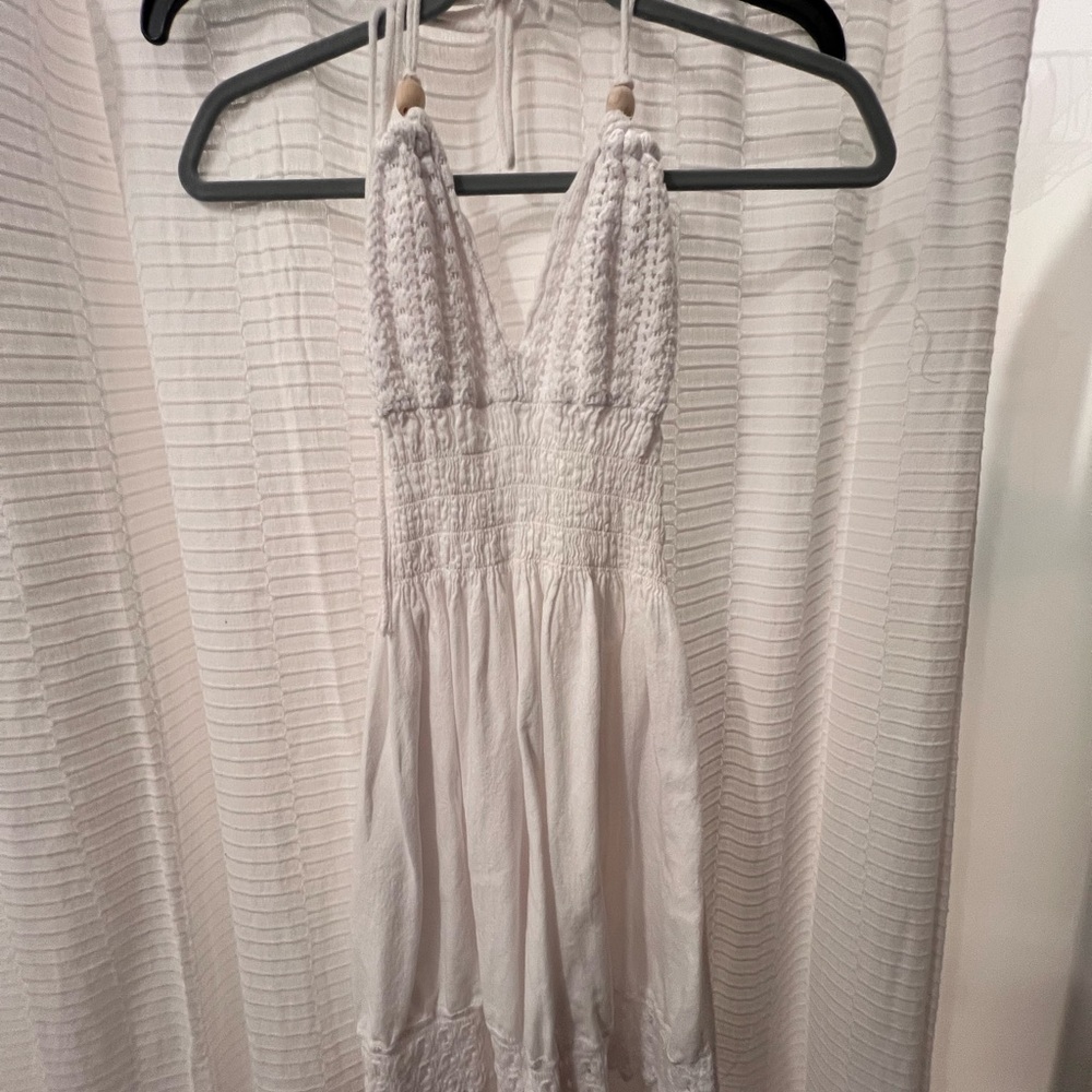White Halter Dress